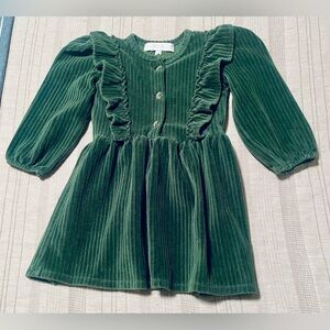 Rachel Zoe - Emerald - Velvet - Velour - Toddler Dress - Ruffle - Party - 24 Mos